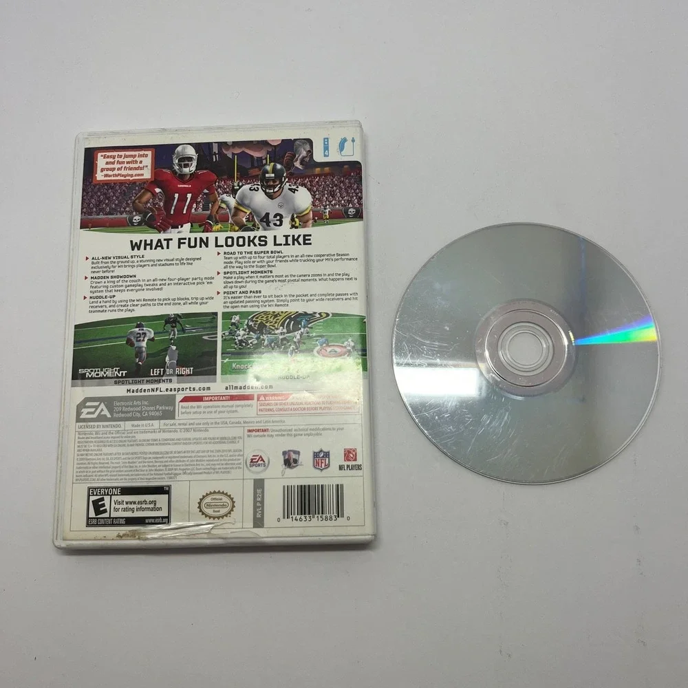Madden NFL 10 Nintendo Wii Tested &‎ Working Missing Manual Original Case NFL